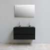Solidline badkamermeubelset | 100cm | Acryl | Mat zwart | 2 | Mat zwart | Spiegel met LED verlichting | Geassembleerd