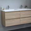 Solidline badkamermeubelset | 120cm | Acryl | Wit | 2 | Eiken | Zonder spiegel | Geassembleerd
