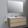 Solidline badkamermeubelset | 120cm | Keramiek | Wit | 2 | Eiken | Standaard spiegel | Geassembleerd