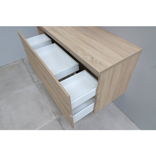 Solidline badkamermeubelset | 120cm | Acryl | Mat zwart | 2 | Eiken | Met spiegelkast | Geassembleerd Solidline Solidline badkamermeubelset | 120cm | Acryl | Mat zwart | 2 | Eiken | Met spiegelkast | Geassembleerd