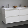 Solidline badkamermeubelset | 120cm | Keramiek | Wit | 2 | Hoogglans wit | Zonder spiegel | Geassembleerd