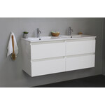 Solidline badkamermeubelset | 120cm | Keramiek | Wit | 2 | Hoogglans wit | Zonder spiegel | Geassembleerd Solidline Solidline badkamermeubelset | 120cm | Keramiek | Wit | 2 | Hoogglans wit | Zonder spiegel | Geassembleerd