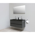 Solidline badkamermeubelset | 120cm | Acryl | Mat zwart | 2 | Mat antraciet | Spiegel met LED verlichting | Geassembleerd Solidline Solidline badkamermeubelset | 120cm | Acryl | Mat zwart | 2 | Mat antraciet | Spiegel met LED verlichting | Geassembleerd