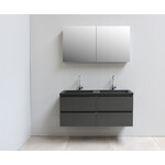 Solidline badkamermeubelset | 120cm | Acryl | Mat zwart | 2 | Mat antraciet | Met spiegelkast | Geassembleerd Solidline Solidline badkamermeubelset | 120cm | Acryl | Mat zwart | 2 | Mat antraciet | Met spiegelkast | Geassembleerd