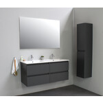 Solidline badkamermeubelset | 120cm | Keramiek | Wit | 2 | Mat antraciet | Standaard spiegel | Geassembleerd Solidline Solidline badkamermeubelset | 120cm | Keramiek | Wit | 2 | Mat antraciet | Standaard spiegel | Geassembleerd