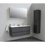 Solidline badkamermeubelset | 120cm | Keramiek | Wit | 2 | Mat antraciet | Met spiegelkast | Geassembleerd Solidline Solidline badkamermeubelset | 120cm | Keramiek | Wit | 2 | Mat antraciet | Met spiegelkast | Geassembleerd
