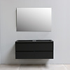 Solidline badkamermeubelset | 120cm | Acryl | Mat zwart | 0 | Mat zwart | Standaard spiegel | Geassembleerd