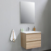 Solidline badkamermeubelset | 60cm | Acryl | Wit | 1 | Eiken | Standaard spiegel | Geassembleerd