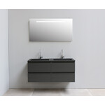 Solidline badkamermeubelset | 120cm | Acryl | Mat zwart | 2 | Mat antraciet | Spiegel met LED verlichting | Geassembleerd Solidline Solidline badkamermeubelset | 120cm | Acryl | Mat zwart | 2 | Mat antraciet | Spiegel met LED verlichting | Geassembleerd