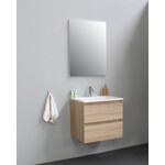 Solidline Solidline badkamermeubelset | 60cm | Acryl | Wit | 1 | Eiken | Standaard spiegel | Geassembleerd