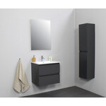 Solidline badkamermeubelset | 60cm | Keramiek | Wit | 1 | Mat antraciet | Zonder spiegel | Geassembleerd Solidline Solidline badkamermeubelset | 60cm | Keramiek | Wit | 1 | Mat antraciet | Zonder spiegel | Geassembleerd