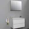 Solidline badkamermeubelset | 80cm | Acryl | Wit | 0 | Hoogglans wit | Met spiegelkast | Geassembleerd