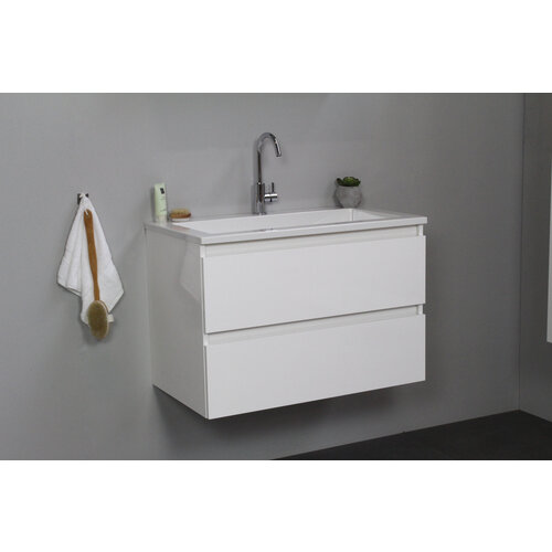 Solidline badkamermeubelset | 80cm | Acryl | Wit | 1 | Hoogglans wit | Zonder spiegel | Geassembleerd Solidline Solidline badkamermeubelset | 80cm | Acryl | Wit | 1 | Hoogglans wit | Zonder spiegel | Geassembleerd