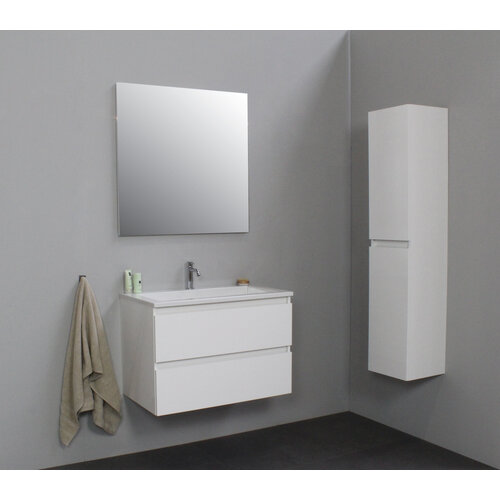 Solidline badkamermeubelset | 80cm | Acryl | Wit | 1 | Hoogglans wit | Zonder spiegel | Geassembleerd Solidline Solidline badkamermeubelset | 80cm | Acryl | Wit | 1 | Hoogglans wit | Zonder spiegel | Geassembleerd