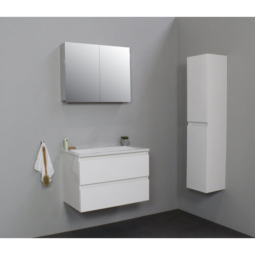 Solidline badkamermeubelset | 80cm | Acryl | Wit | 0 | Hoogglans wit | Met spiegelkast | Geassembleerd Solidline Solidline badkamermeubelset | 80cm | Acryl | Wit | 0 | Hoogglans wit | Met spiegelkast | Geassembleerd