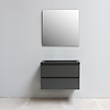 Solidline badkamermeubelset | 80cm | Acryl | Mat zwart | 0 | Mat antraciet | Standaard spiegel | Geassembleerd