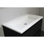 Solidline badkamermeubelset | 80cm | Acryl | Wit | 0 | Mat zwart | Standaard spiegel | Geassembleerd Solidline Solidline badkamermeubelset | 80cm | Acryl | Wit | 0 | Mat zwart | Standaard spiegel | Geassembleerd