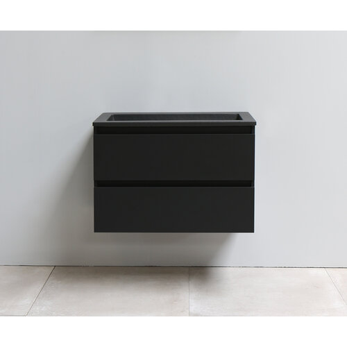 Solidline badkamermeubelset | 80cm | Acryl | Mat zwart | 0 | Mat zwart | Zonder spiegel | Geassembleerd Solidline Solidline badkamermeubelset | 80cm | Acryl | Mat zwart | 0 | Mat zwart | Zonder spiegel | Geassembleerd