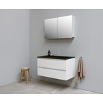 Solidline badkamermeubelset | 100cm | Keramiek | Mat zwart | 0 | Hoogglans wit | Met spiegelkast | Geassembleerd Solidline Solidline badkamermeubelset | 100cm | Keramiek | Mat zwart | 0 | Hoogglans wit | Met spiegelkast | Geassembleerd