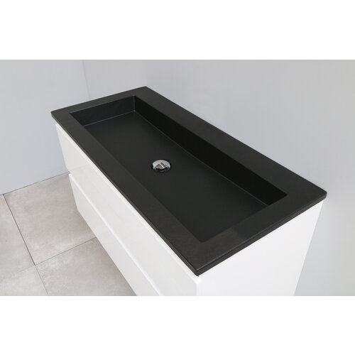 Solidline badkamermeubelset | 100cm | Keramiek | Mat zwart | 0 | Hoogglans wit | Spiegel met LED verlichting | Bouwpakket Solidline Solidline badkamermeubelset | 100cm | Keramiek | Mat zwart | 0 | Hoogglans wit | Spiegel met LED verlichting | Bouwpakket