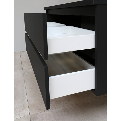 Solidline badkamermeubelset | 100cm | Keramiek | Mat zwart | 1 | Mat zwart | Spiegel met LED verlichting | Geassembleerd Solidline Solidline badkamermeubelset | 100cm | Keramiek | Mat zwart | 1 | Mat zwart | Spiegel met LED verlichting | Geassembleerd