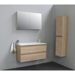 Solidline badkamermeubelset | 100cm | Keramiek | Wit | 0 | Eiken | Met spiegelkast | Bouwpakket Solidline Solidline badkamermeubelset | 100cm | Keramiek | Wit | 0 | Eiken | Met spiegelkast | Bouwpakket