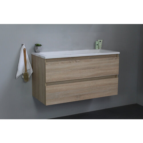 Solidline badkamermeubelset | 100cm | Keramiek | Wit | 0 | Eiken | Zonder spiegel | Geassembleerd Solidline Solidline badkamermeubelset | 100cm | Keramiek | Wit | 0 | Eiken | Zonder spiegel | Geassembleerd
