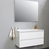 Solidline badkamermeubelset | 100cm | Keramiek | Wit | 0 | Hoogglans wit | Standaard spiegel | Bouwpakket