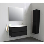 Solidline badkamermeubelset | 100cm | Keramiek | Wit | 0 | Mat zwart | Zonder spiegel | Bouwpakket Solidline Solidline badkamermeubelset | 100cm | Keramiek | Wit | 0 | Mat zwart | Zonder spiegel | Bouwpakket