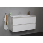 Solidline Solidline badkamermeubelset | 100cm | Keramiek | Wit | 2 | Hoogglans wit | Zonder spiegel | Geassembleerd