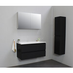 Solidline badkamermeubelset | 100cm | Keramiek | Wit | 2 | Mat zwart | Met spiegelkast | Bouwpakket Solidline Solidline badkamermeubelset | 100cm | Keramiek | Wit | 2 | Mat zwart | Met spiegelkast | Bouwpakket