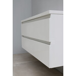 Solidline Solidline badkamermeubelset | 120cm | Acryl | Mat zwart | 1 | Hoogglans wit | Standaard spiegel | Bouwpakket