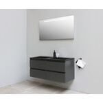 Solidline badkamermeubelset | 120cm | Acryl | Mat zwart | 1 | Mat antraciet | Spiegel met LED verlichting | Bouwpakket Solidline Solidline badkamermeubelset | 120cm | Acryl | Mat zwart | 1 | Mat antraciet | Spiegel met LED verlichting | Bouwpakket