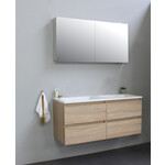 Solidline badkamermeubelset | 120cm | Acryl | Wit | 1 | Eiken | Met spiegelkast | Bouwpakket Solidline Solidline badkamermeubelset | 120cm | Acryl | Wit | 1 | Eiken | Met spiegelkast | Bouwpakket