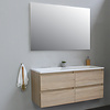 Solidline badkamermeubelset | 120cm | Acryl | Wit | 1 | Eiken | Standaard spiegel | Geassembleerd