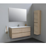 Solidline Solidline badkamermeubelset | 120cm | Acryl | Wit | 1 | Eiken | Standaard spiegel | Geassembleerd