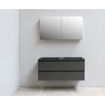 Solidline badkamermeubelset | 120cm | Acryl | Mat zwart | 1 | Mat antraciet | Met spiegelkast | Bouwpakket Solidline Solidline badkamermeubelset | 120cm | Acryl | Mat zwart | 1 | Mat antraciet | Met spiegelkast | Bouwpakket