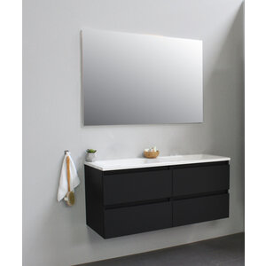 Solidline Solidline badkamermeubelset | 120cm | Acryl | Wit | 1 | Mat zwart | Zonder spiegel | Geassembleerd Solidline badkamermeubelset | 120cm | Acryl | Wit | 1 | Mat zwart | Zonder spiegel | Geassembleerd
