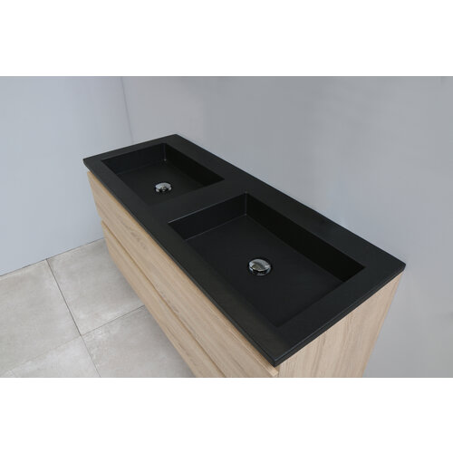 Solidline badkamermeubelset | 120cm | Keramiek | Mat zwart | 0 | Eiken | Zonder spiegel | Bouwpakket Solidline Solidline badkamermeubelset | 120cm | Keramiek | Mat zwart | 0 | Eiken | Zonder spiegel | Bouwpakket