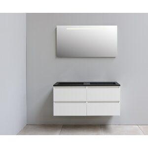 Solidline Solidline badkamermeubelset | 120cm | Keramiek | Mat zwart | 0 | Hoogglans wit | Spiegel met LED verlichting | Bouwpakket Solidline badkamermeubelset | 120cm | Keramiek | Mat zwart | 0 | Hoogglans wit | Spiegel met LED verlichting | Bouwpakket