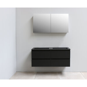 Solidline Solidline badkamermeubelset | 120cm | Keramiek | Mat zwart | 0 | Mat zwart | Met spiegelkast | Bouwpakket Solidline badkamermeubelset | 120cm | Keramiek | Mat zwart | 0 | Mat zwart | Met spiegelkast | Bouwpakket
