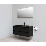 Solidline badkamermeubelset | 120cm | Keramiek | Mat zwart | 0 | Mat zwart | Spiegel met LED verlichting | Geassembleerd Solidline Solidline badkamermeubelset | 120cm | Keramiek | Mat zwart | 0 | Mat zwart | Spiegel met LED verlichting | Geassembleerd