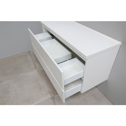 Solidline badkamermeubelset | 120cm | Keramiek | Mat zwart | 1 | Hoogglans wit | Zonder spiegel | Geassembleerd Solidline Solidline badkamermeubelset | 120cm | Keramiek | Mat zwart | 1 | Hoogglans wit | Zonder spiegel | Geassembleerd