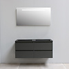 Solidline badkamermeubelset | 120cm | Keramiek | Mat zwart | 1 | Mat antraciet | Spiegel met LED verlichting | Bouwpakket