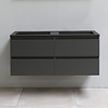 Solidline badkamermeubelset | 120cm | Keramiek | Mat zwart | 1 | Mat antraciet | Zonder spiegel | Bouwpakket