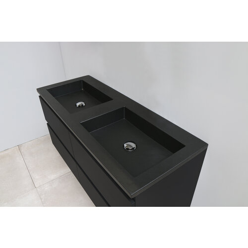 Solidline badkamermeubelset | 120cm | Keramiek | Mat zwart | 2 | Mat zwart | Spiegel met LED verlichting | Geassembleerd Solidline Solidline badkamermeubelset | 120cm | Keramiek | Mat zwart | 2 | Mat zwart | Spiegel met LED verlichting | Geassembleerd