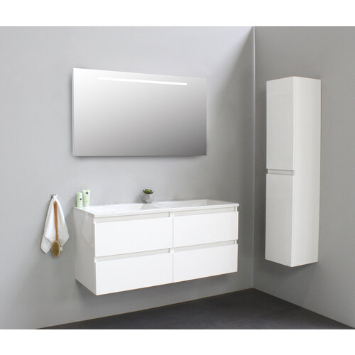 Solidline badkamermeubelset | 120cm | Keramiek | Wit | 0 | Hoogglans wit | Spiegel met LED verlichting | Bouwpakket Solidline Solidline badkamermeubelset | 120cm | Keramiek | Wit | 0 | Hoogglans wit | Spiegel met LED verlichting | Bouwpakket