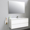 Solidline badkamermeubelset | 120cm | Keramiek | Wit | 0 | Hoogglans wit | Standaard spiegel | Bouwpakket
