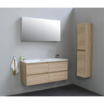 Solidline Solidline badkamermeubelset | 120cm | Keramiek | Wit | 0 | Eiken | Met spiegelkast | Bouwpakket