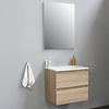 Solidline badkamermeubelset | 60cm | Acryl | Wit | 2 | Eiken | Standaard spiegel | Bouwpakket